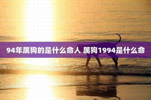 94年属狗的是什么命人 属狗1994是什么命