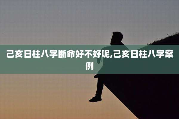己亥日柱八字断命好不好呢,己亥日柱八字案例