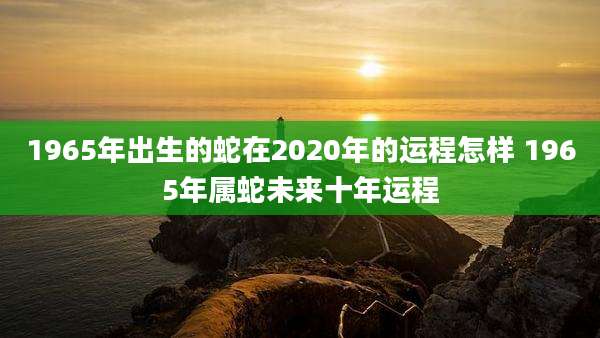 1965年出生的蛇在2020年的运程怎样 1965年属蛇未来十年运程