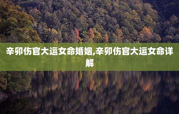 辛卯伤官大运女命婚姻,辛卯伤官大运女命详解