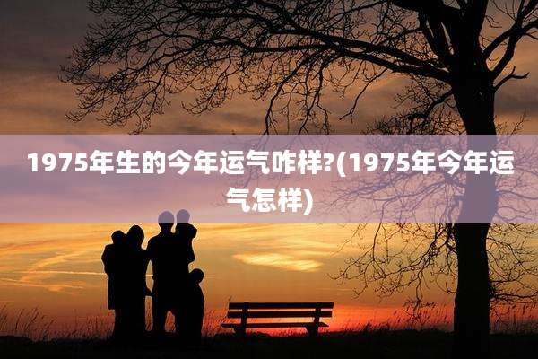 1975年生的今年运气咋样?(1975年今年运气怎样)