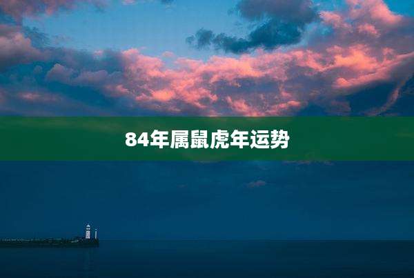 84年属鼠虎年运势