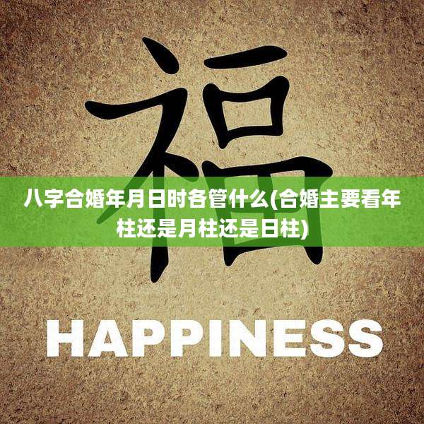 八字合婚年月日时各管什么(合婚主要看年柱还是月柱还是日柱)