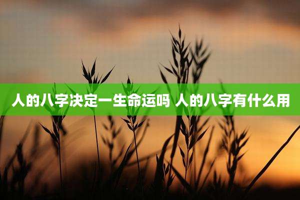 人的八字决定一生命运吗 人的八字有什么用