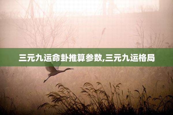 三元九运命卦推算参数,三元九运格局