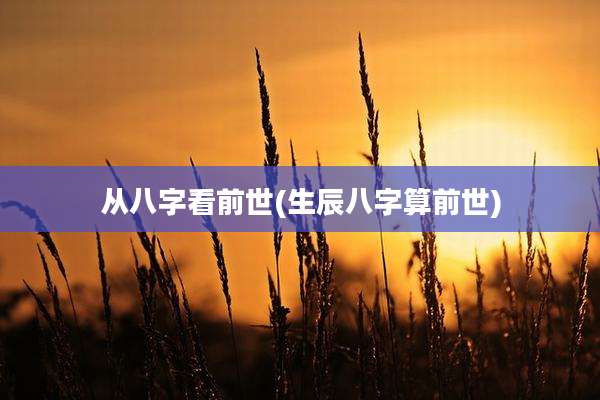 从八字看前世(生辰八字算前世)