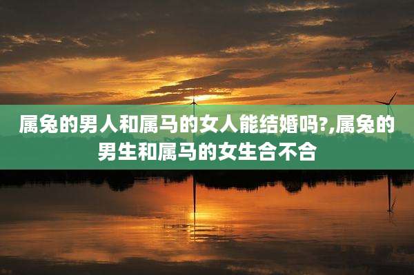 属兔的男人和属马的女人能结婚吗?,属兔的男生和属马的女生合不合