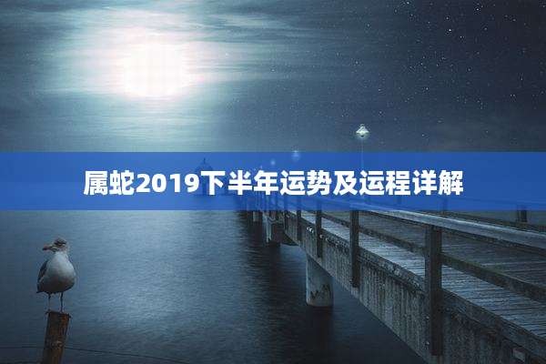 属蛇2019下半年运势及运程详解