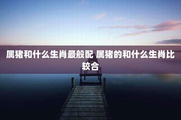 属猪和什么生肖最般配 属猪的和什么生肖比较合