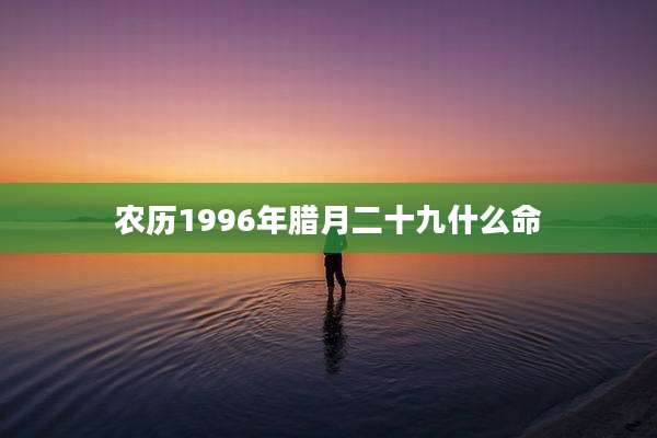 农历1996年腊月二十九什么命