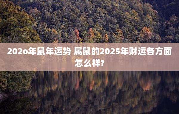 202o年鼠年运势 属鼠的2025年财运各方面怎么样?