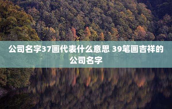 公司名字37画代表什么意思 39笔画吉祥的公司名字