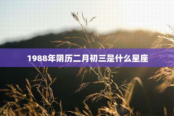 1988年阴历二月初三是什么星座