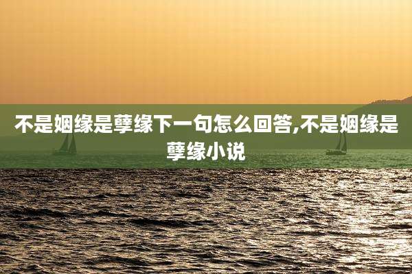 不是姻缘是孽缘下一句怎么回答,不是姻缘是孽缘小说