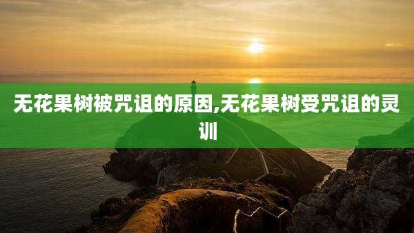 无花果树被咒诅的原因,无花果树受咒诅的灵训
