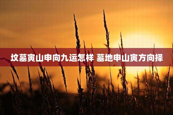 坟墓寅山申向九运怎样 墓地申山寅方向择