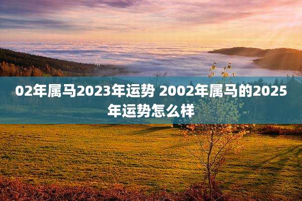 02年属马2023年运势 2002年属马的2025年运势怎么样
