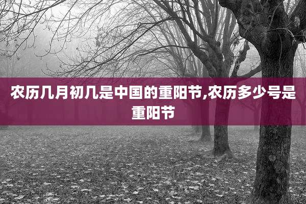 农历几月初几是中国的重阳节,农历多少号是重阳节