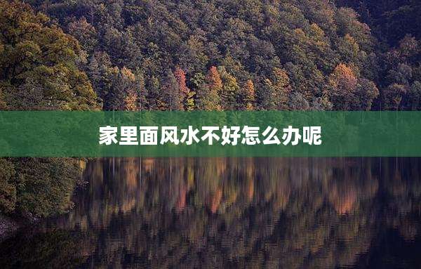 家里面风水不好怎么办呢