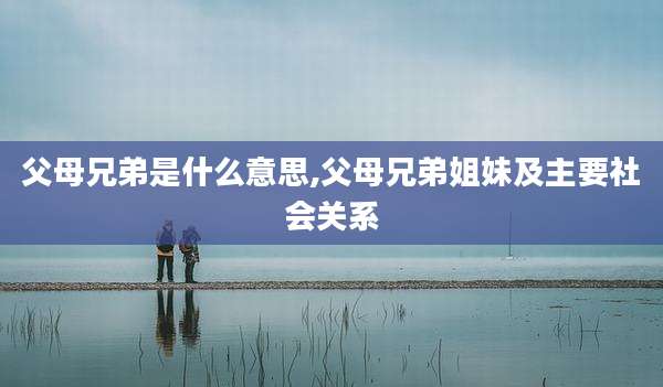 父母兄弟是什么意思,父母兄弟姐妹及主要社会关系