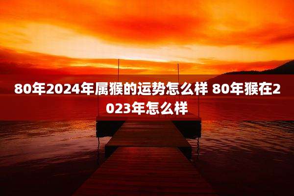 80年2024年属猴的运势怎么样 80年猴在2023年怎么样