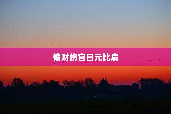 偏财伤官日元比肩