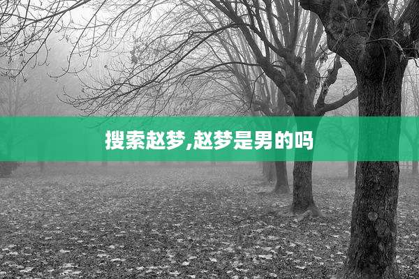 搜索赵梦,赵梦是男的吗
