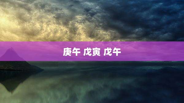庚午 戊寅 戊午