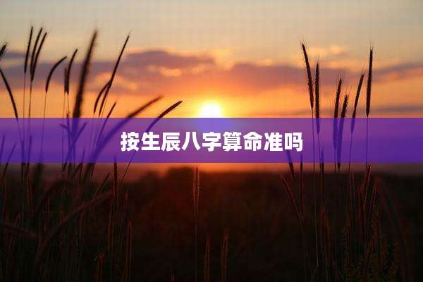 按生辰八字算命准吗