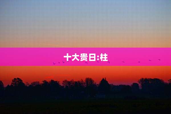 十大贵日:柱
