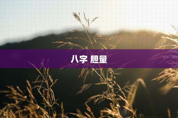 八字 胆量