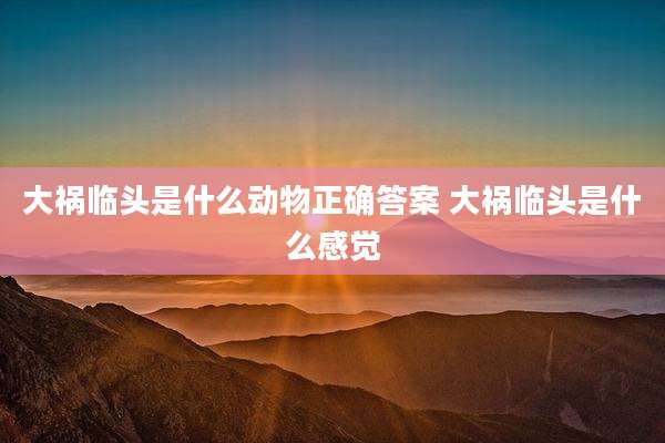 大祸临头是什么动物正确答案 大祸临头是什么感觉