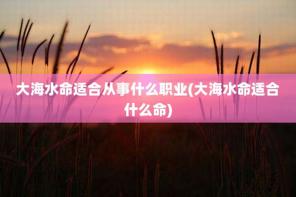 大海水命适合从事什么职业(大海水命适合什么命)