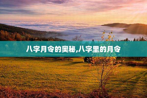 八字月令的奥秘,八字里的月令