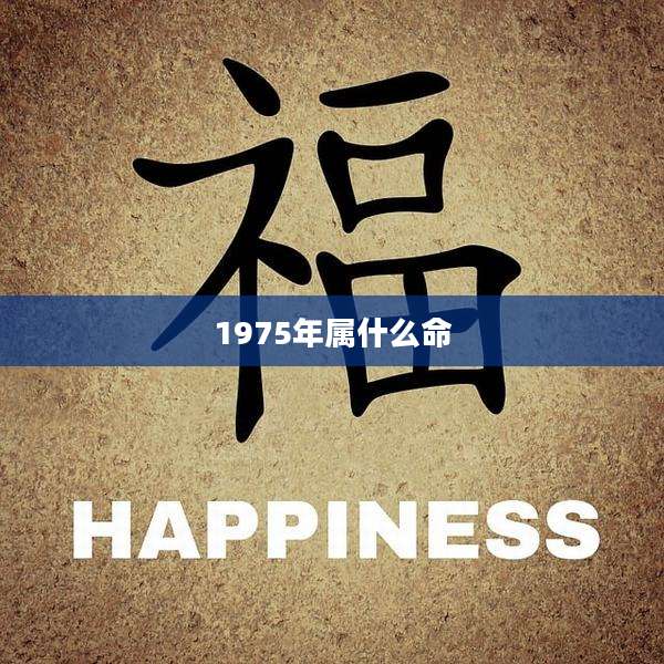 1975年属什么命