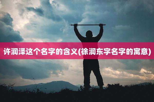 许润泽这个名字的含义(徐润东字名字的寓意)