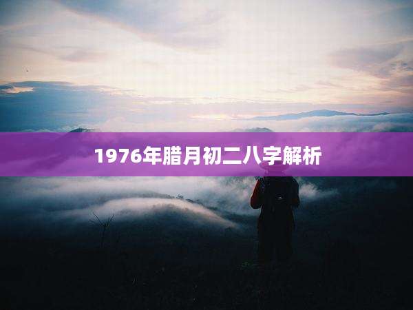 1976年腊月初二八字解析