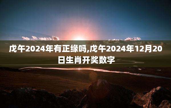 戊午2024年有正缘吗,戊午2024年12月20日生肖开奖数字