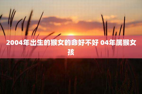 2004年出生的猴女的命好不好 04年属猴女孩