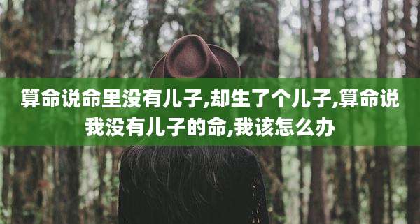 算命说命里没有儿子,却生了个儿子,算命说我没有儿子的命,我该怎么办