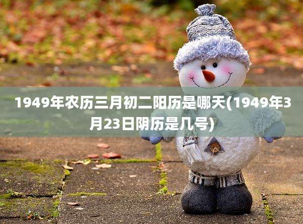 1949年农历三月初二阳历是哪天(1949年3月23日阴历是几号)