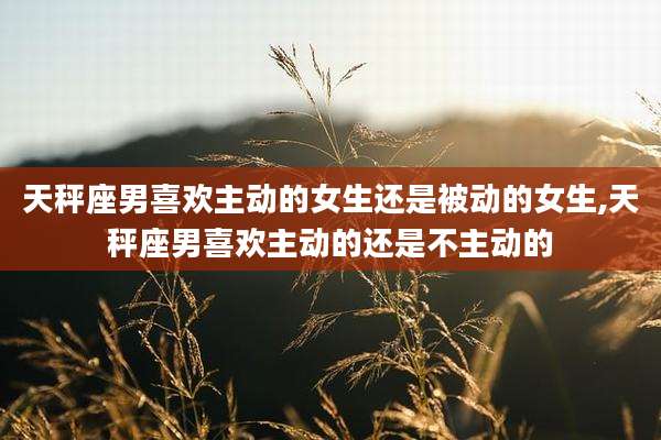 天秤座男喜欢主动的女生还是被动的女生,天秤座男喜欢主动的还是不主动的