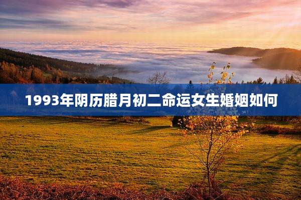 1993年阴历腊月初二命运女生婚姻如何
