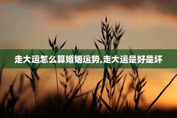 走大运怎么算婚姻运势,走大运是好是坏