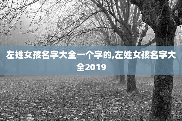 左姓女孩名字大全一个字的,左姓女孩名字大全2019