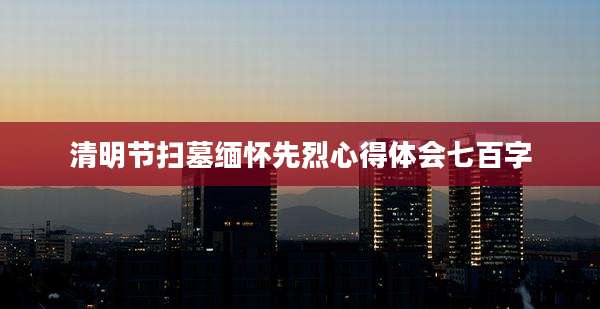 清明节扫墓缅怀先烈心得体会七百字