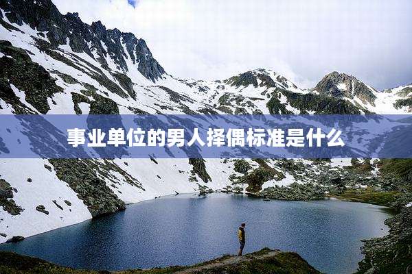 事业单位的男人择偶标准是什么
