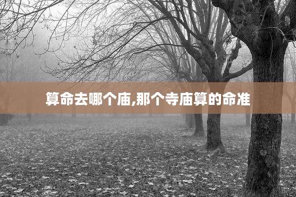 算命去哪个庙,那个寺庙算的命准