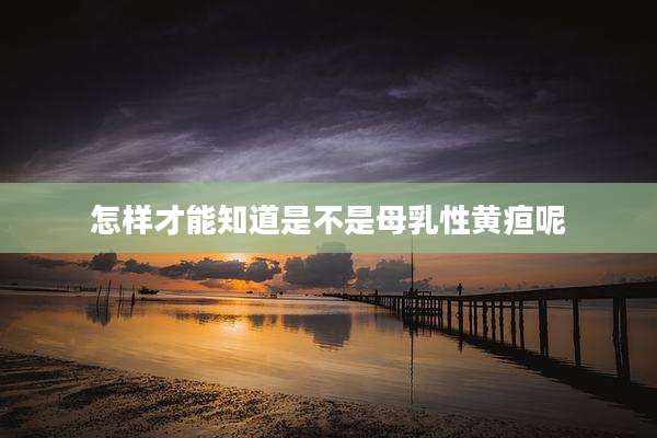 怎样才能知道是不是母乳性黄疸呢