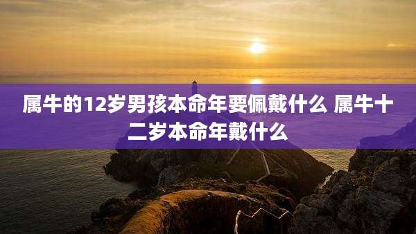 属牛的12岁男孩本命年要佩戴什么 属牛十二岁本命年戴什么